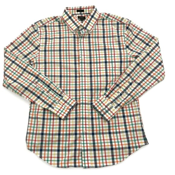 J. Crew Other - J. Crew Reimagined Cotton Long Sleeve Plaid Button Shirt Men's Slim Medium M